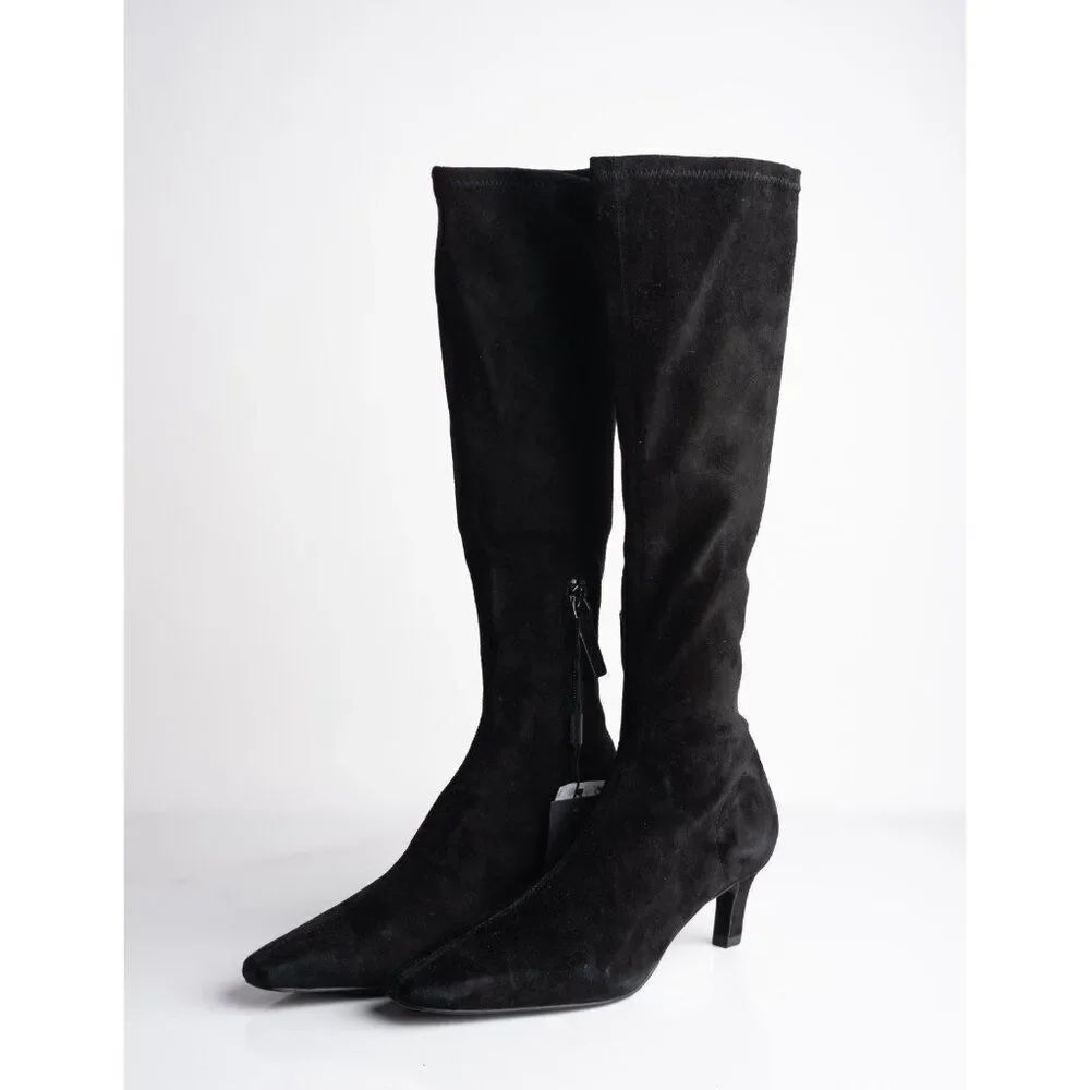 Massimo Dutti Womens Suede Boots Heeled Knee High US 6 EU 36 NWT 1008/550
